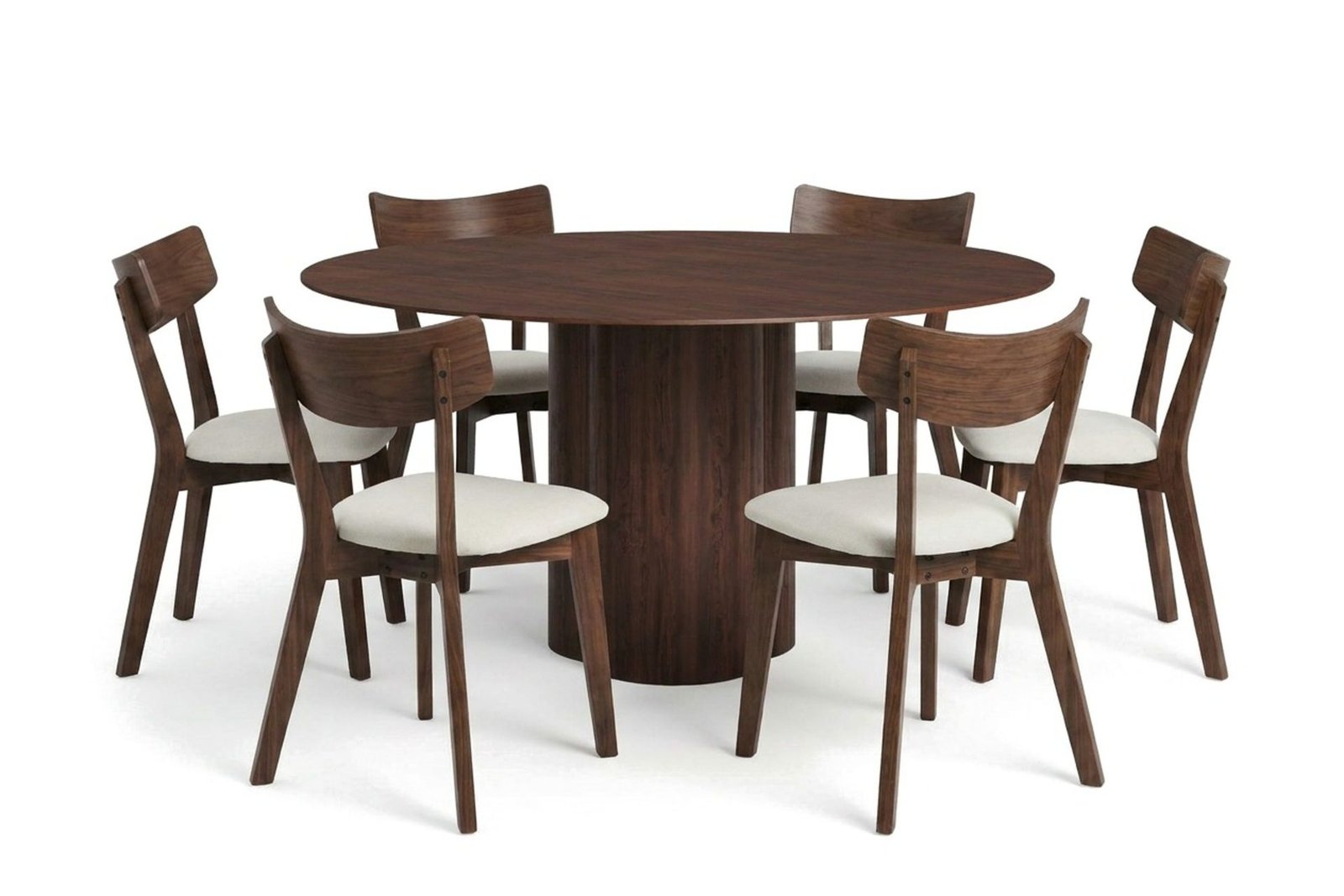 juno-ruokailuryhma-150-cm-pyorea-pahkinapuu-6-amelia-ruokatuolia-pehmusteella-pahkina-beige