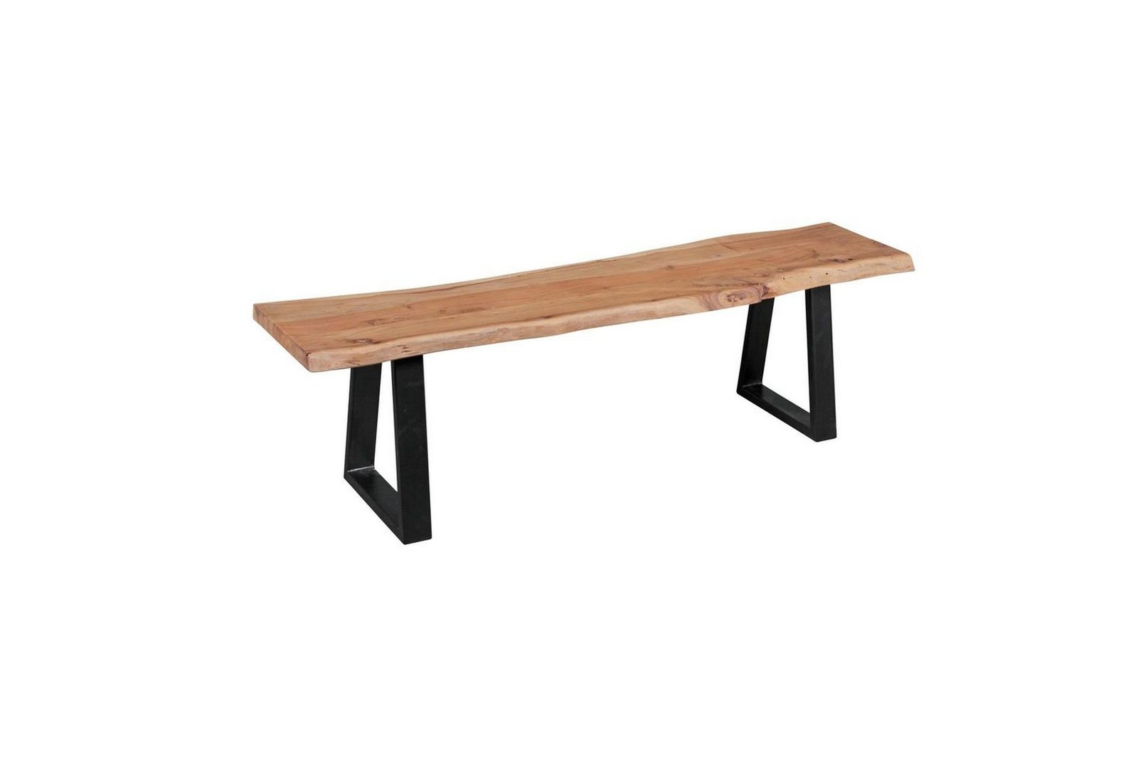 ruokasalin-penkki-wohnling-kiintea-puurakenne-metallijaloilla-maalaistyyli-ilman-selkanojaa-160-cm-ilman-selkanojaa-160-cm