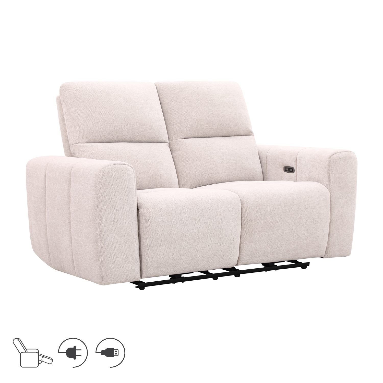 Recliner-sohva Ödmark 2-istuttava sähköisellä mekanismilla - vaaleanbeige