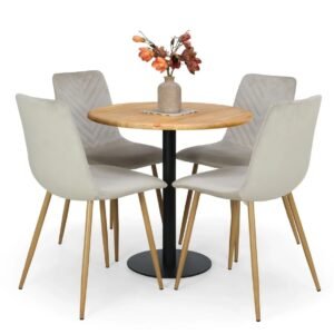 Cafe pyöreä ruokapöytä Ø80 cm antiikkipetsattu/musta