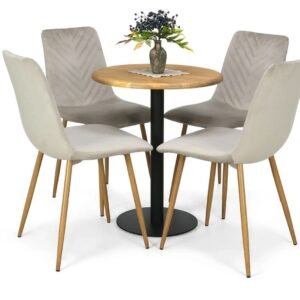 Cafe pyöreä ruokapöytä Ø60 cm antiikkipetsattu/musta