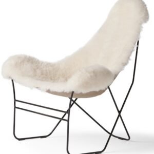 Cuero Design Valhalla nojatuoli valkoinen lampaantalja/musta