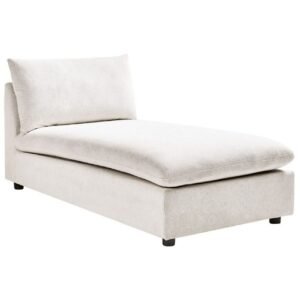 Schäslong Beliani Vizille Beige NO_BRAND White - Valkoinen