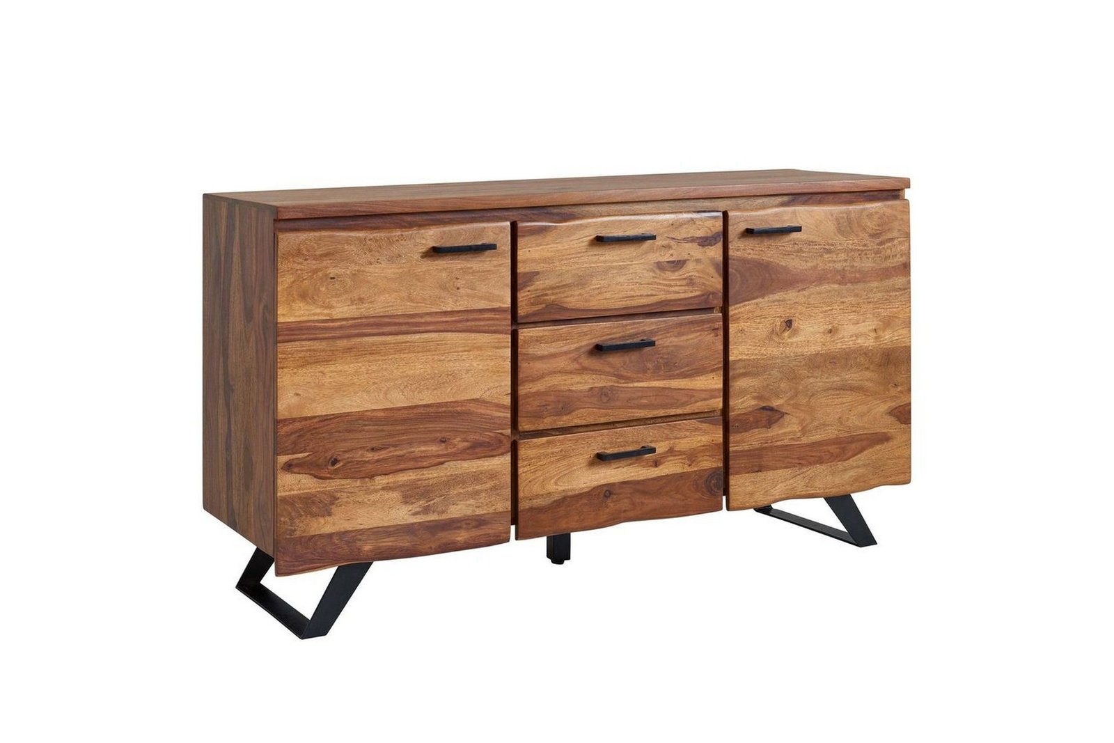senkki-wohnling-massiivipuinen-puureuna-145-cm-2-ovea-3-laatikkoa-teollisuus