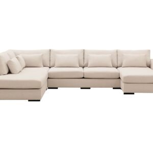 Grande 5-istuttava U-Sohva Divaanilla Oikea - Beige Kangas