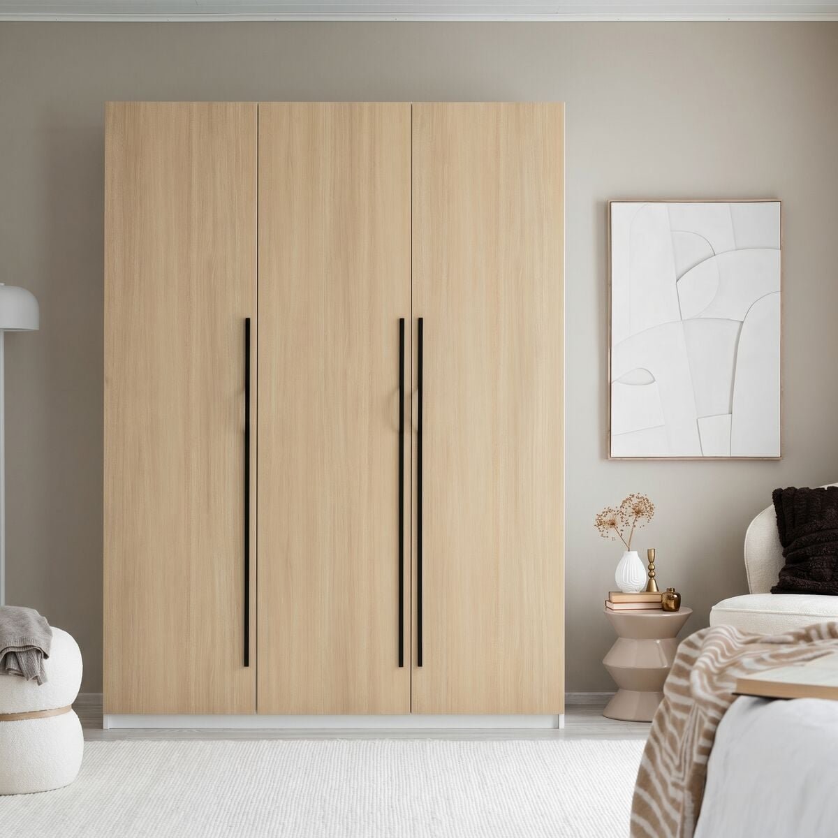 edith-vaatekaappi-150x54x205-cm-hiekka-tammi-valkoinen-belluno-musta-vetimella