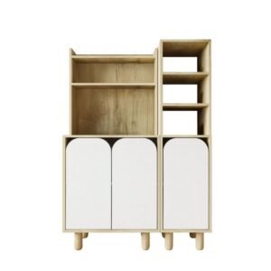 Estra Highboard - Beige/Valkoinen