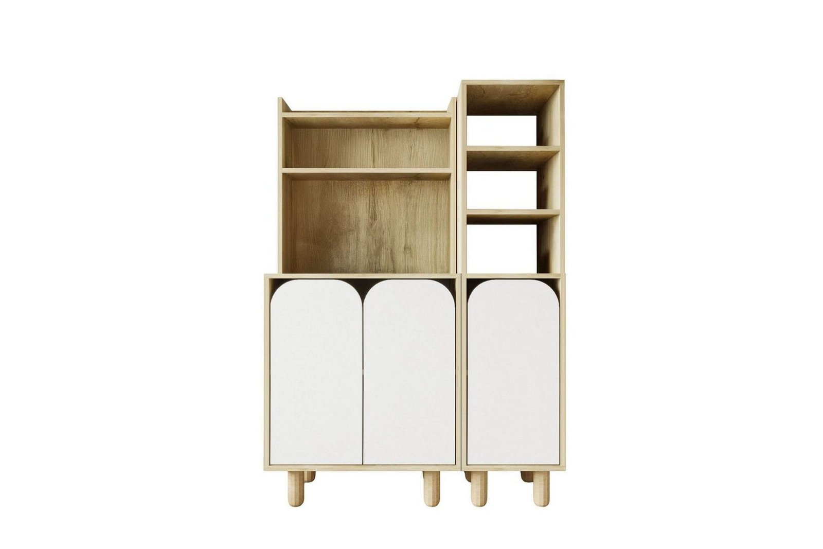 Estra Highboard - Beige/Valkoinen