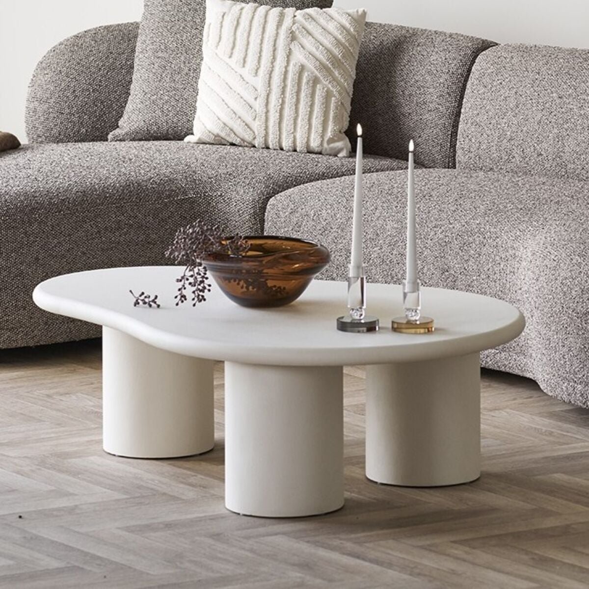 House Nordic Palmera sohvapöytä 120x80x35 cm vaaleanharmaa