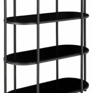 House Nordic Vita ovaali hylly 36x85x111 cm musta/musta