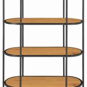House Nordic Vita ovaali hylly 36x85x111 cm tammi/musta