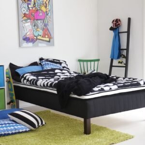 Lumi bonnell runkopatjasänky 120x200 musta Bianca, wenge jalat, lumi petauspat