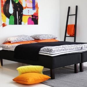 Lumi bonnell runkopatjasänky 180x200 musta Bianca, wenge jalat, lumi petauspat