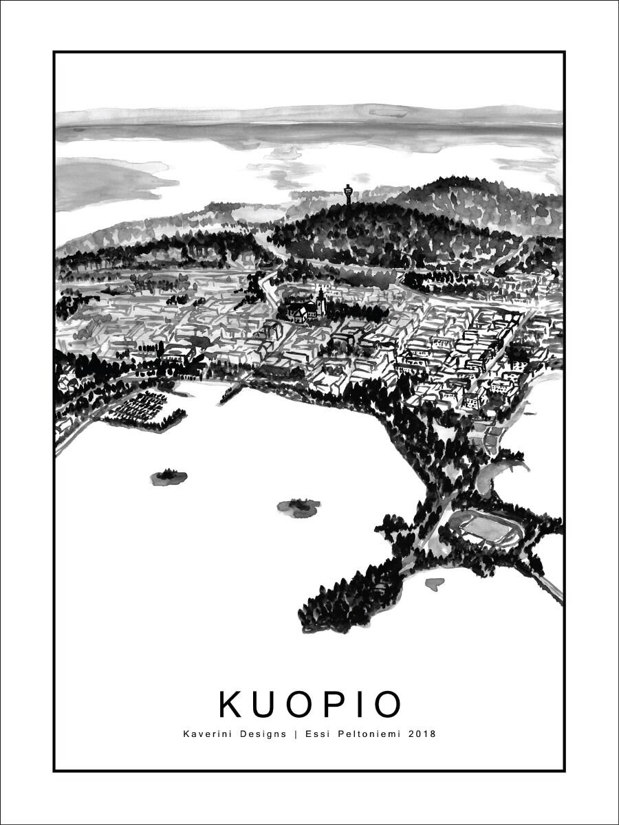 kaverini-kuopio-kaupunkijuliste-30x40-cm