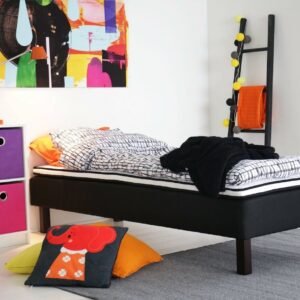 Lumi bonnell runkopatjasänky 105x200 musta Bianca, wenge jalat, lumi petauspat