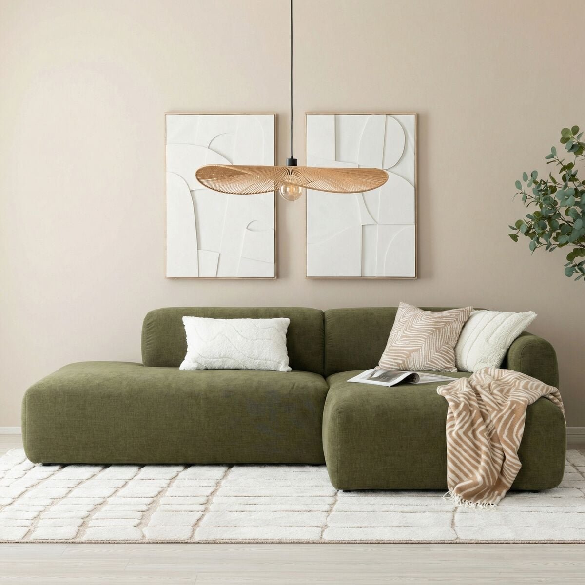 Lumo divaanisohva avopäädyllä oikea Home 14 vihreä