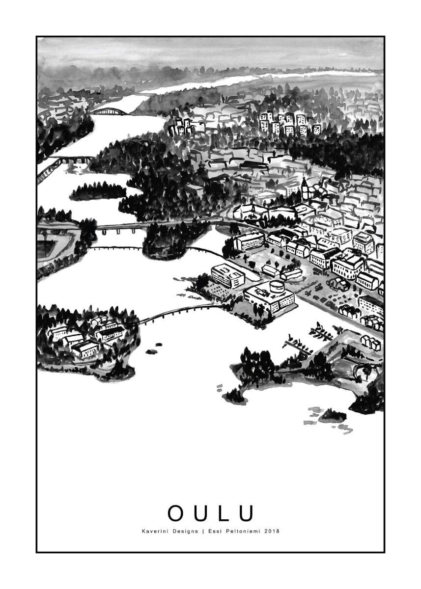 kaverini-oulu-kaupunkijuliste-50x70-cm