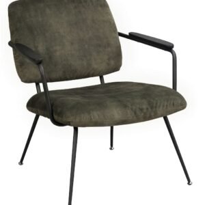 Rowico Home Prescott lounge tuoli vihreä sametti/musta metalli