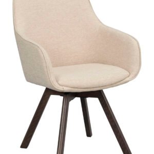 Rowico Home Alison tuoli käsinojilla vaalea beige kangas/ruskeat tammijalat