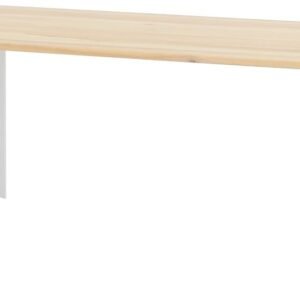 Saarni ruokapöytä 200x90 cm lakattu saarni, valkoinen metallijalka