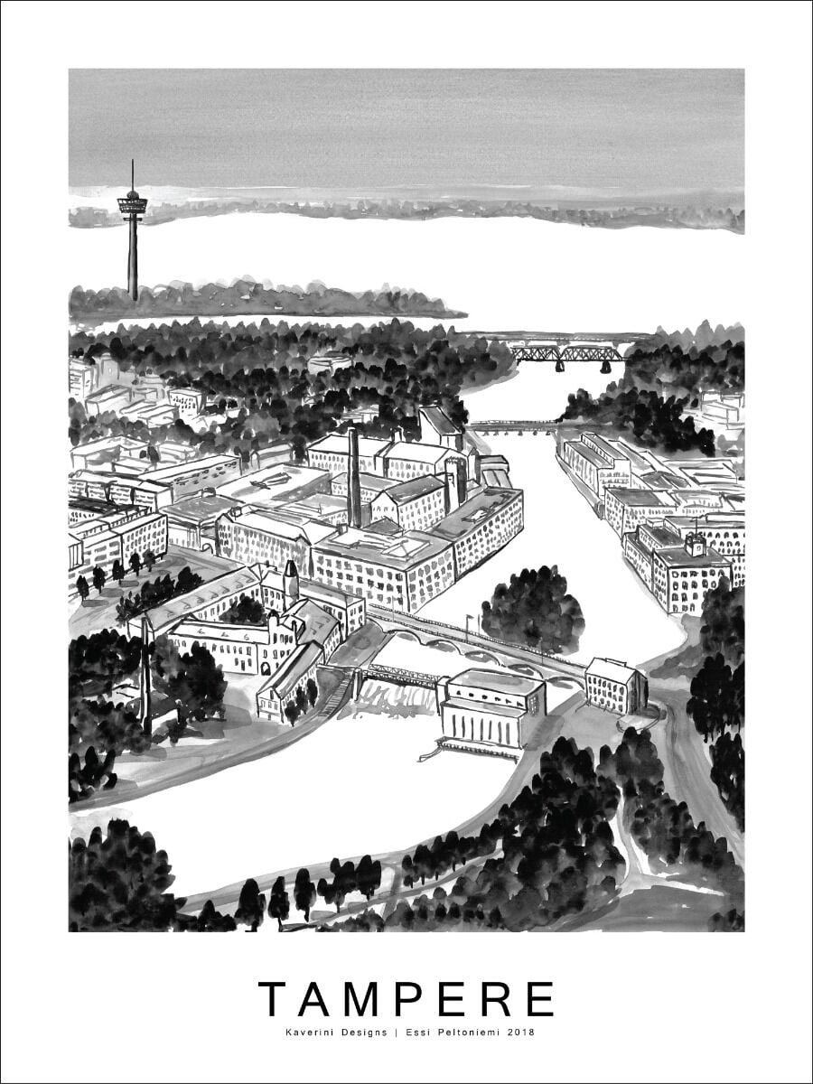 kaverini-tampere-kaupunkijuliste-30x40-cm