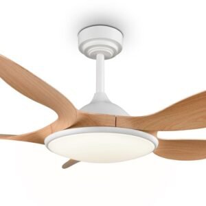 Trio Flen LED tuuletin kattovalaisin valkoinen/puu