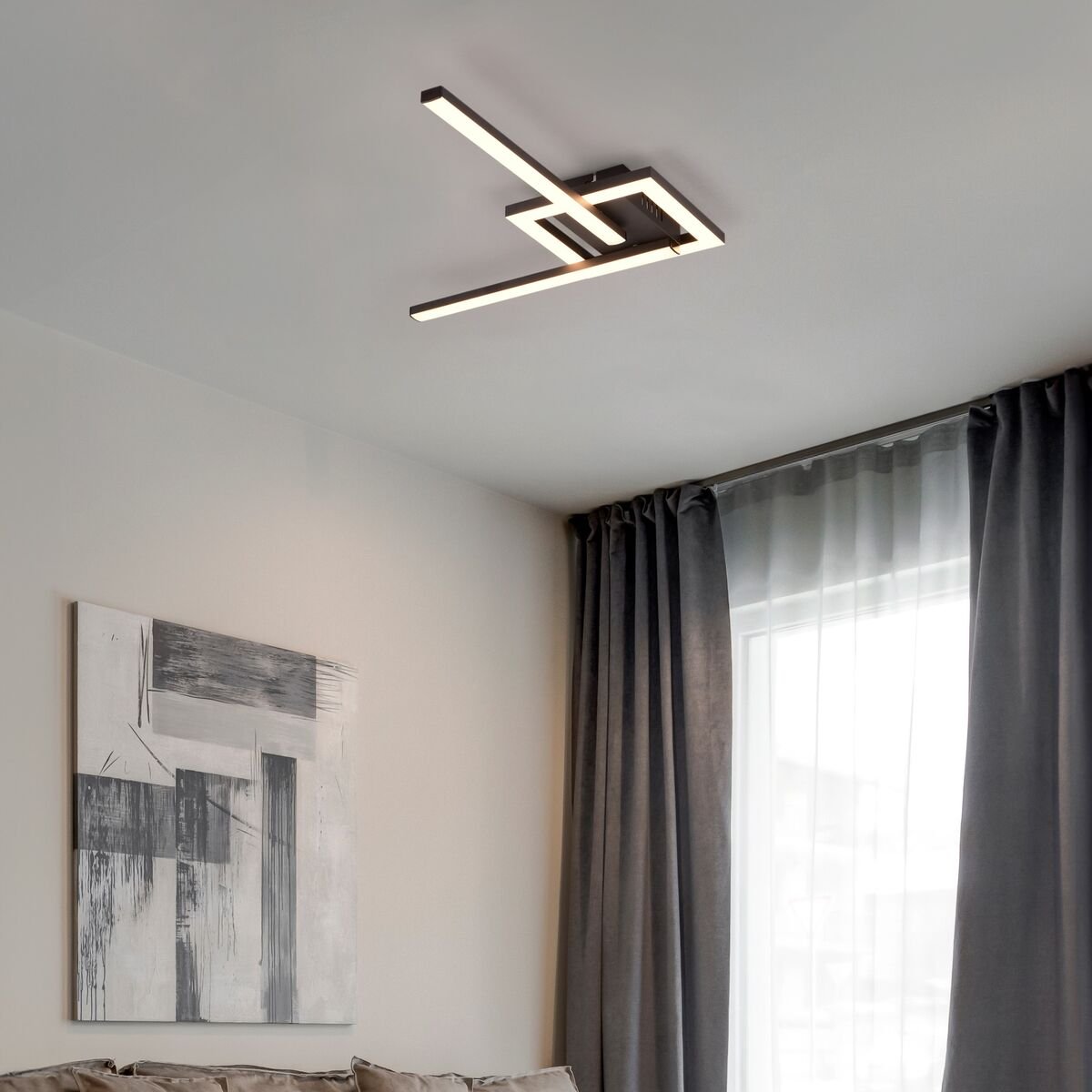 Trio Viale LED katto-/seinävalaisin mattamusta 3000K