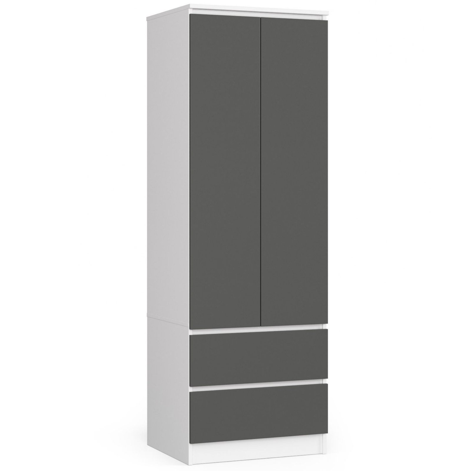 Akord Vaatekaappi Star Valkoinen/Harmaa Grafiitti 60x51x180