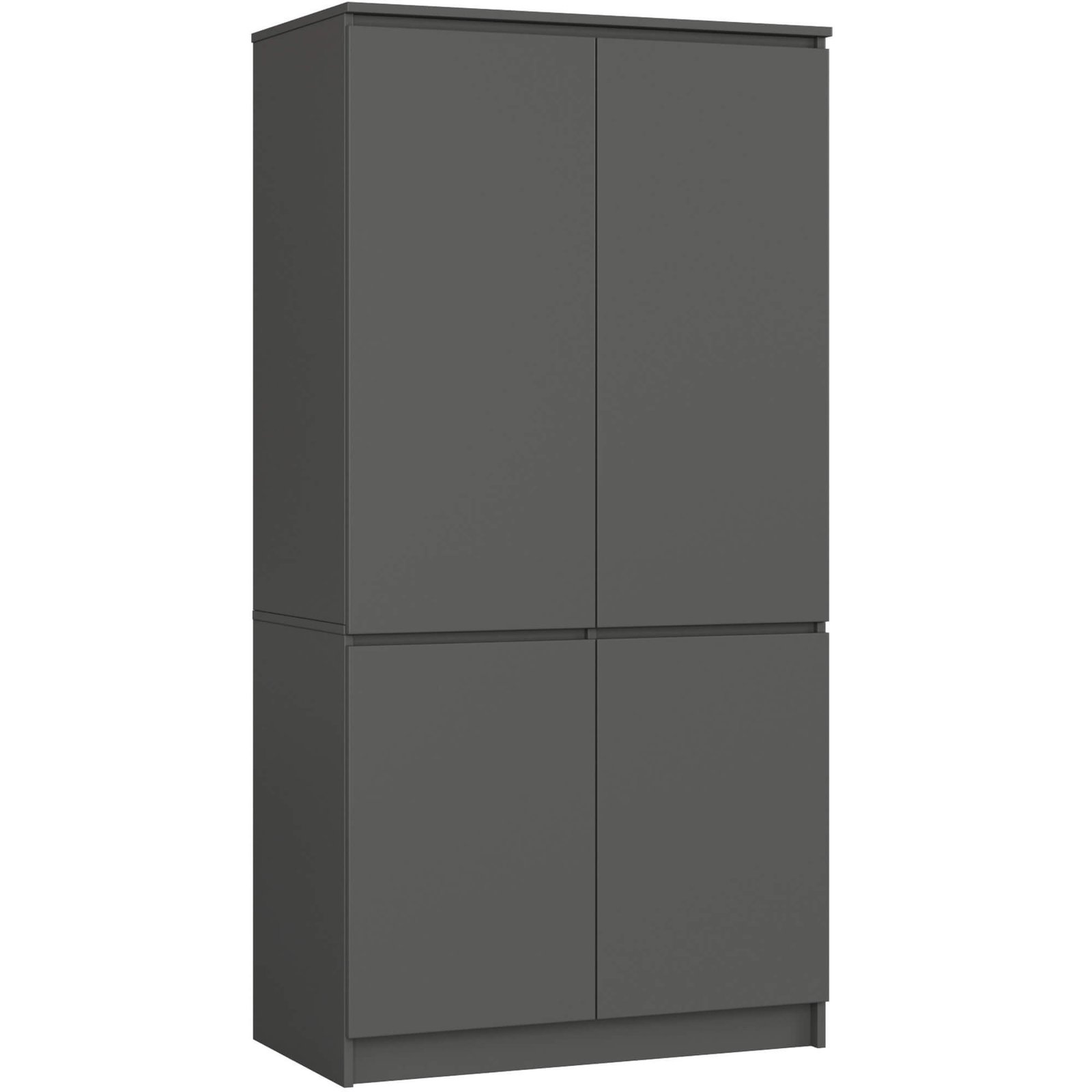 Akord Vaatekaappi 4-ovinen Grafiitti Kiiltävä 90x51x180