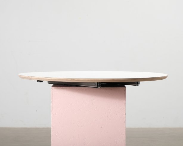 Haslev Symphony 82 pöytälevy ø 105 cm valkoinen laminaatti