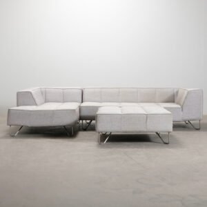 BoConcept Milos 5-istuttava kulmasohva rahilla vaaleanharmaa