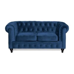 Chesterfield Lyx 2-istuttava sohva sininen sametti