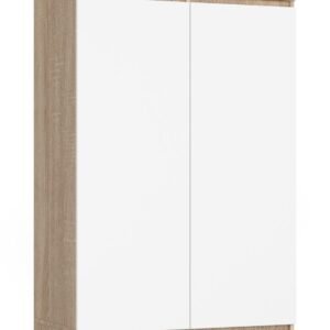 Akord Yläsäilytyskaappi 2-ovinen 2-laatikollinen Sonoma-tammi/Valkoinen 90x51x234