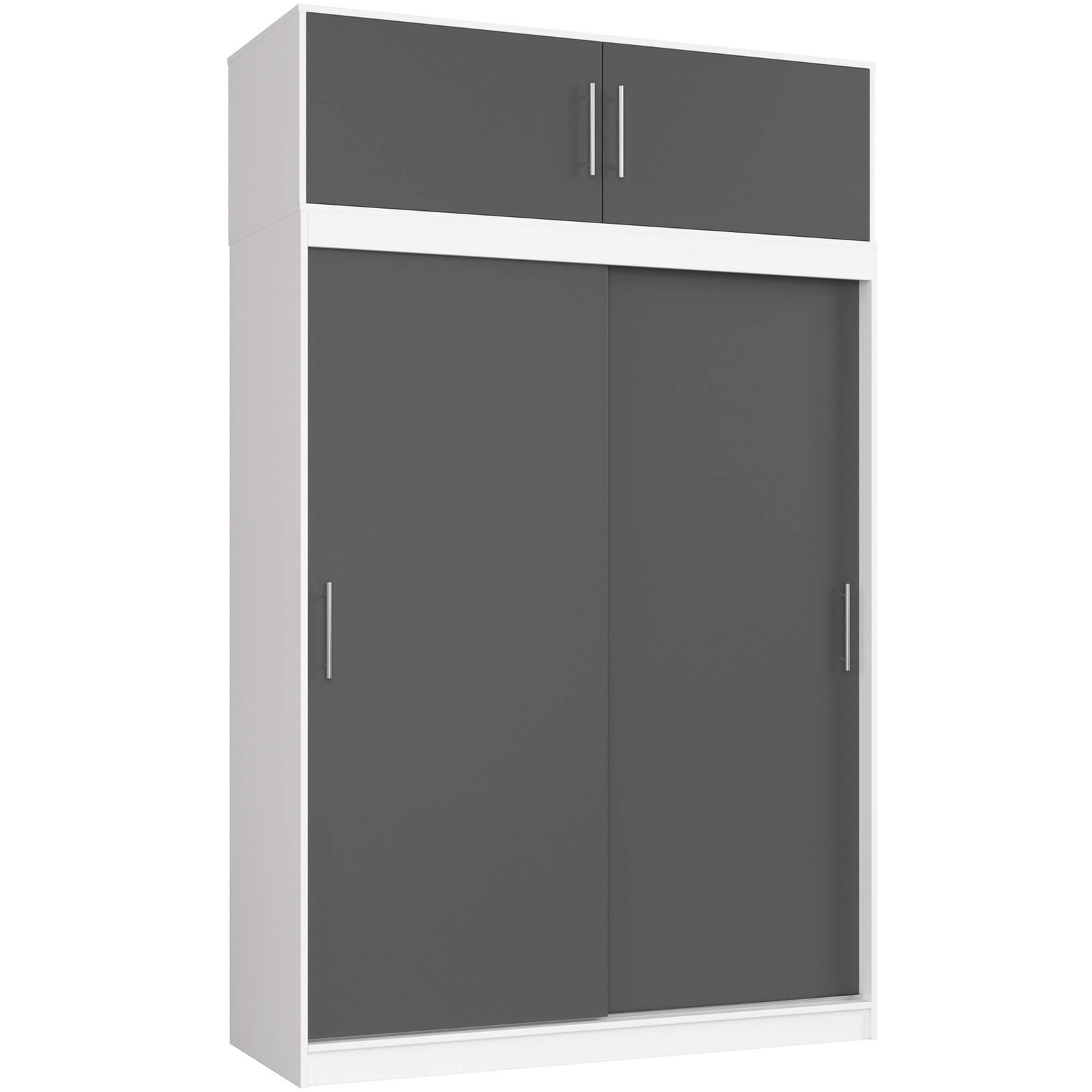 Akord Liukuovikaappi Mono jatkeella Valkoinen/Harmaa Grafiitti 150x60x245