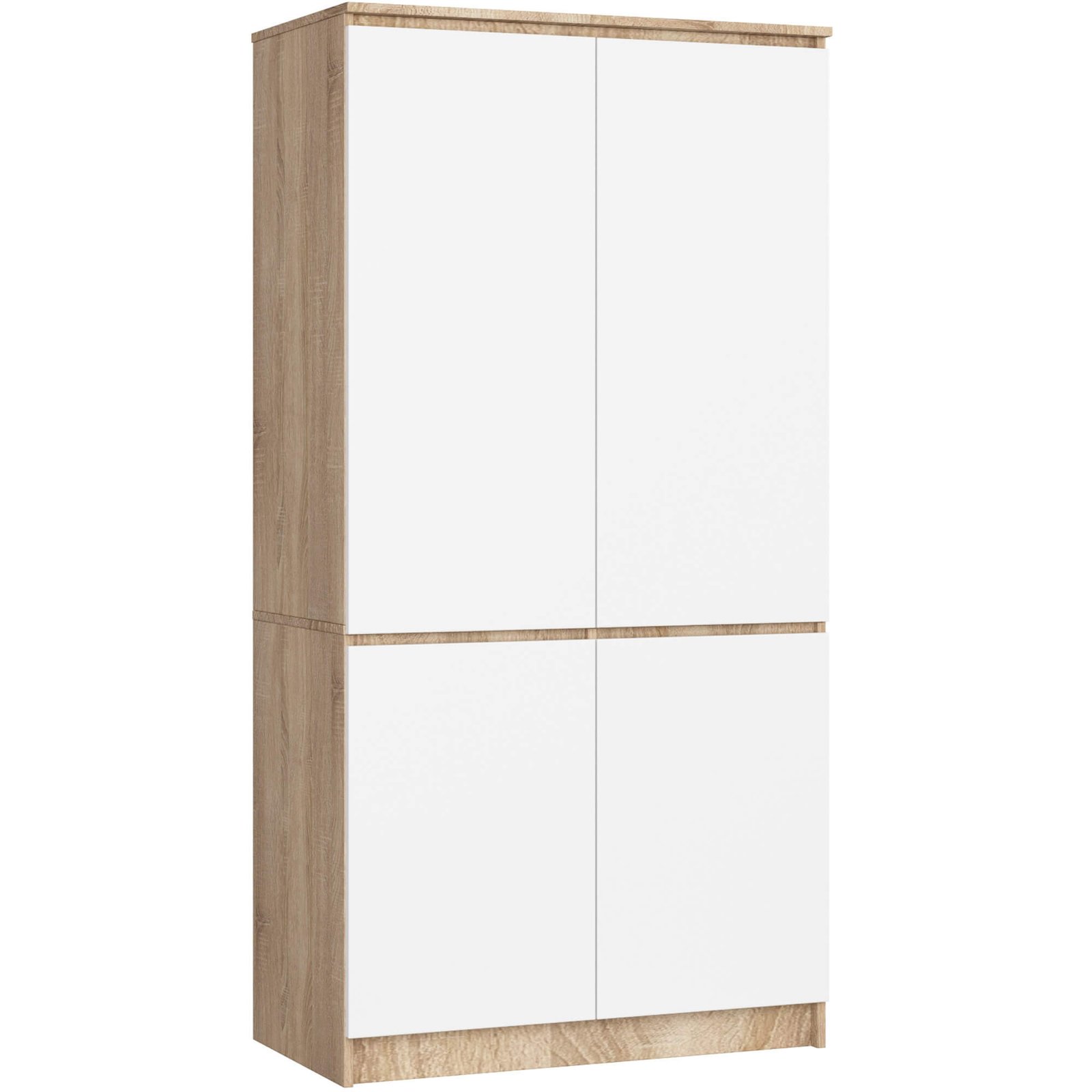 Akord Vaatekaappi 4-ovinen Tammi Sonoma/Valkoinen 90x51x180
