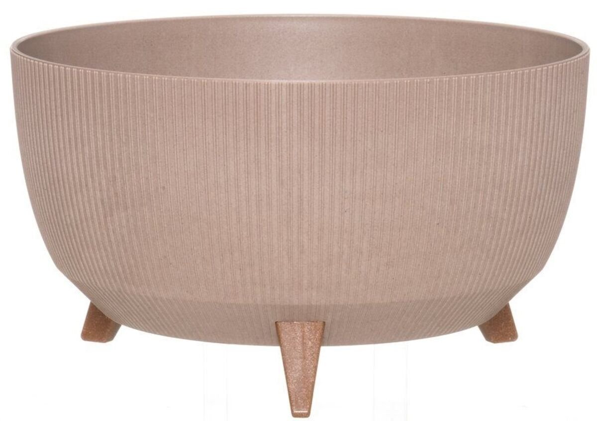 4Living Roma Line ECO jalallinen ruukku puukomposiitti Ø47 cm latte