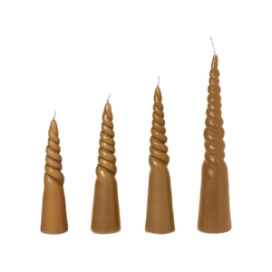 Ferm Living Twisted kynttilä Straw, 4 kpl setti