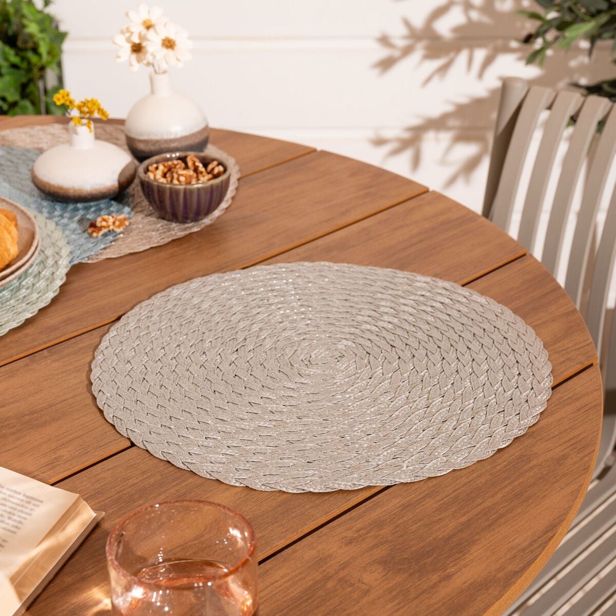 4Living Letti tabletti Ø38 cm vaaleanharmaa