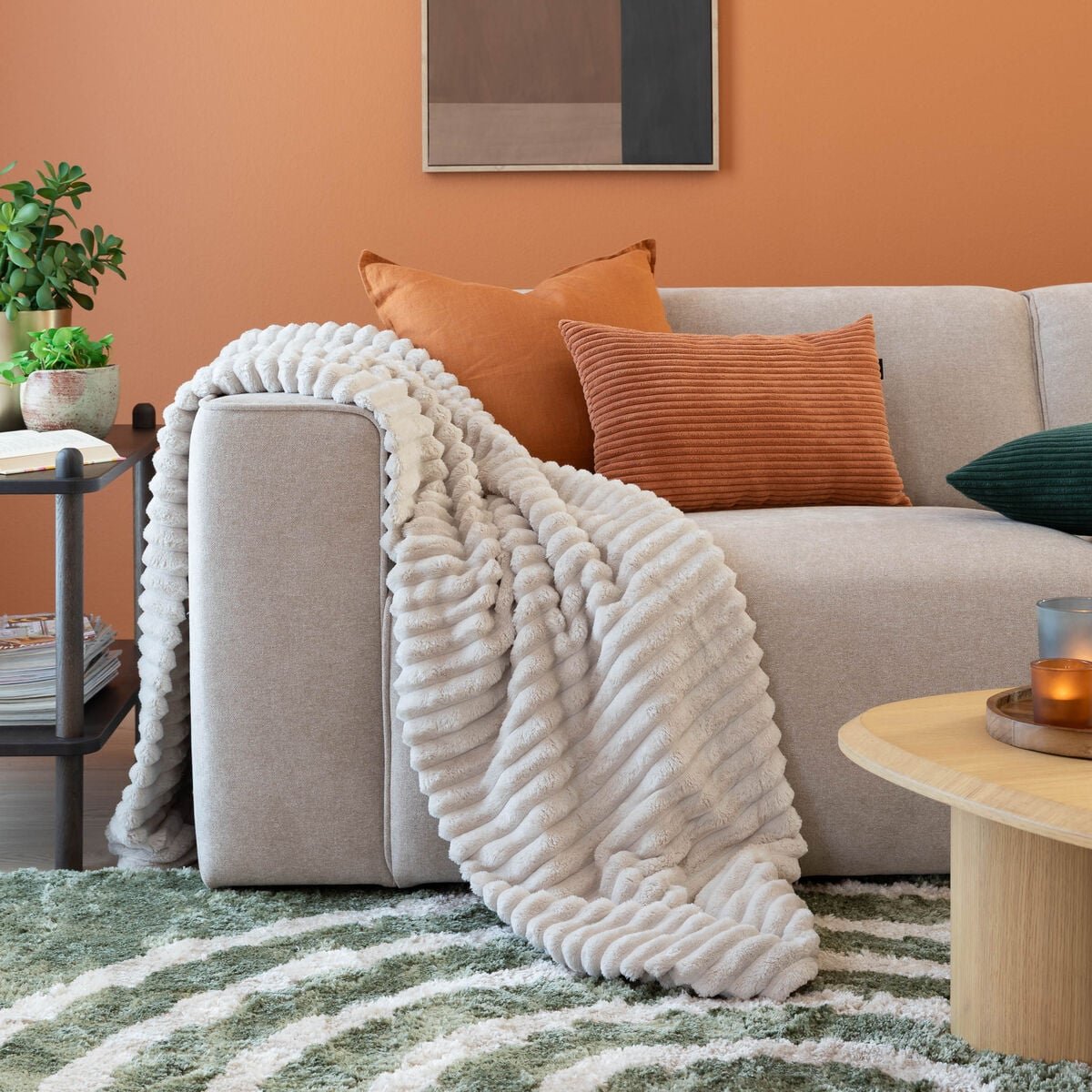 4Living Morris torkkupeitto 140x200 cm vaalea beige