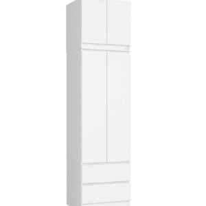 Akord Vaatekaappi yläosalla 2 ovea 2 laatikkoa Valkoinen 60x51x234