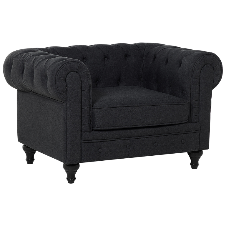 Nojatuoli CHESTERFIELD kangas Grafiitinharmaa