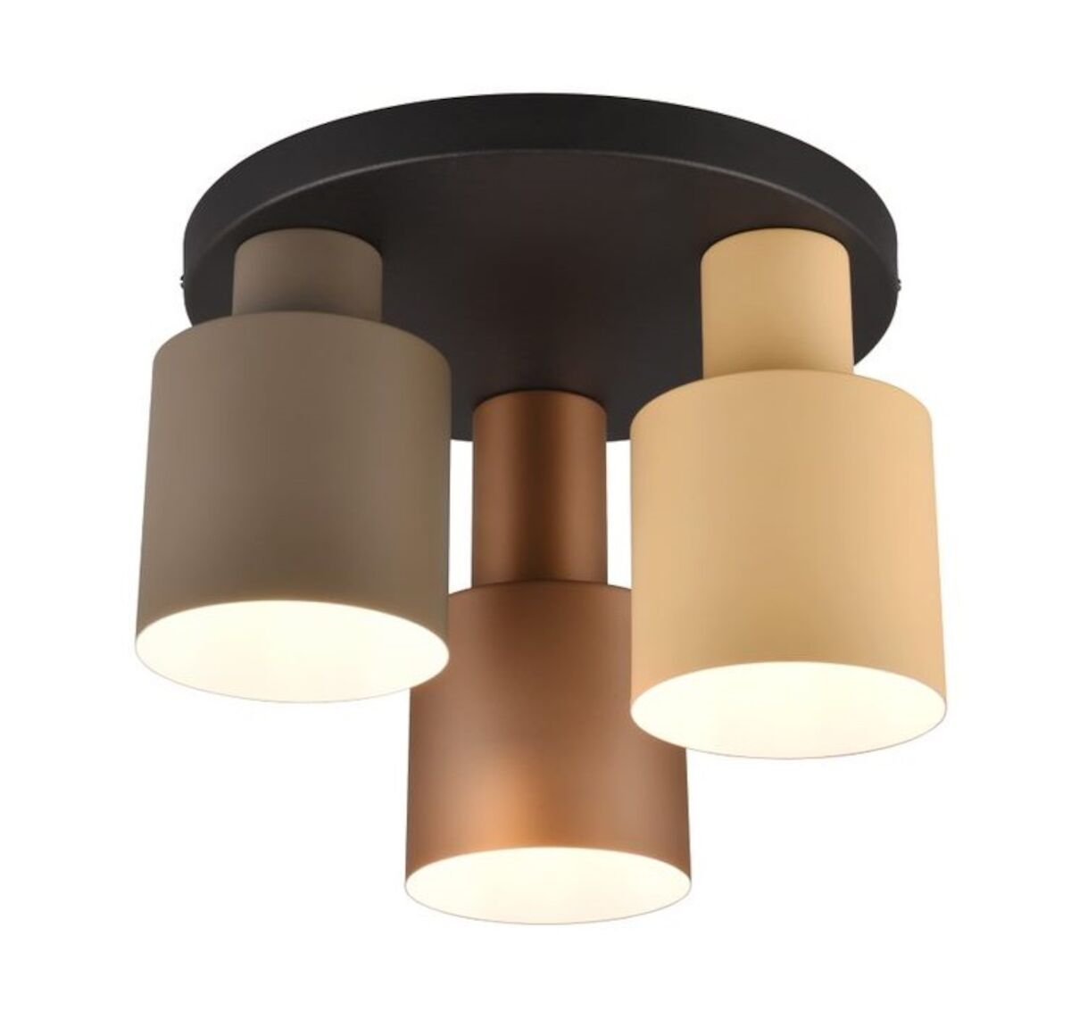 Trio Agudo kattovalaisin 3-osainen beige/ruskea/kahvi