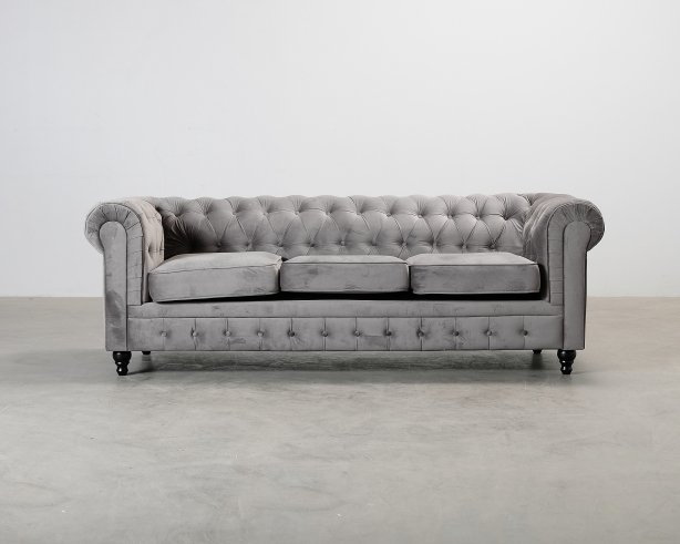 Chesterfield Lyx 3-istuttava sohva harmaa