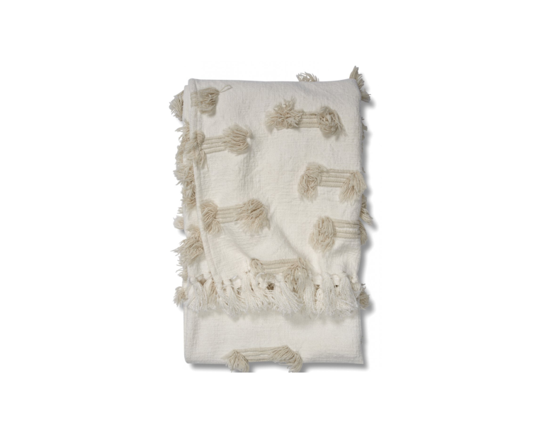 Classic Collection Pläd Rope viltti 130 x 170 cm valkoinen