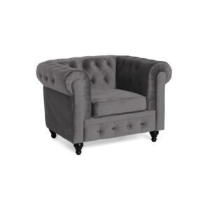 Manor House Chesterfield Lyx nojatuoli harmaa