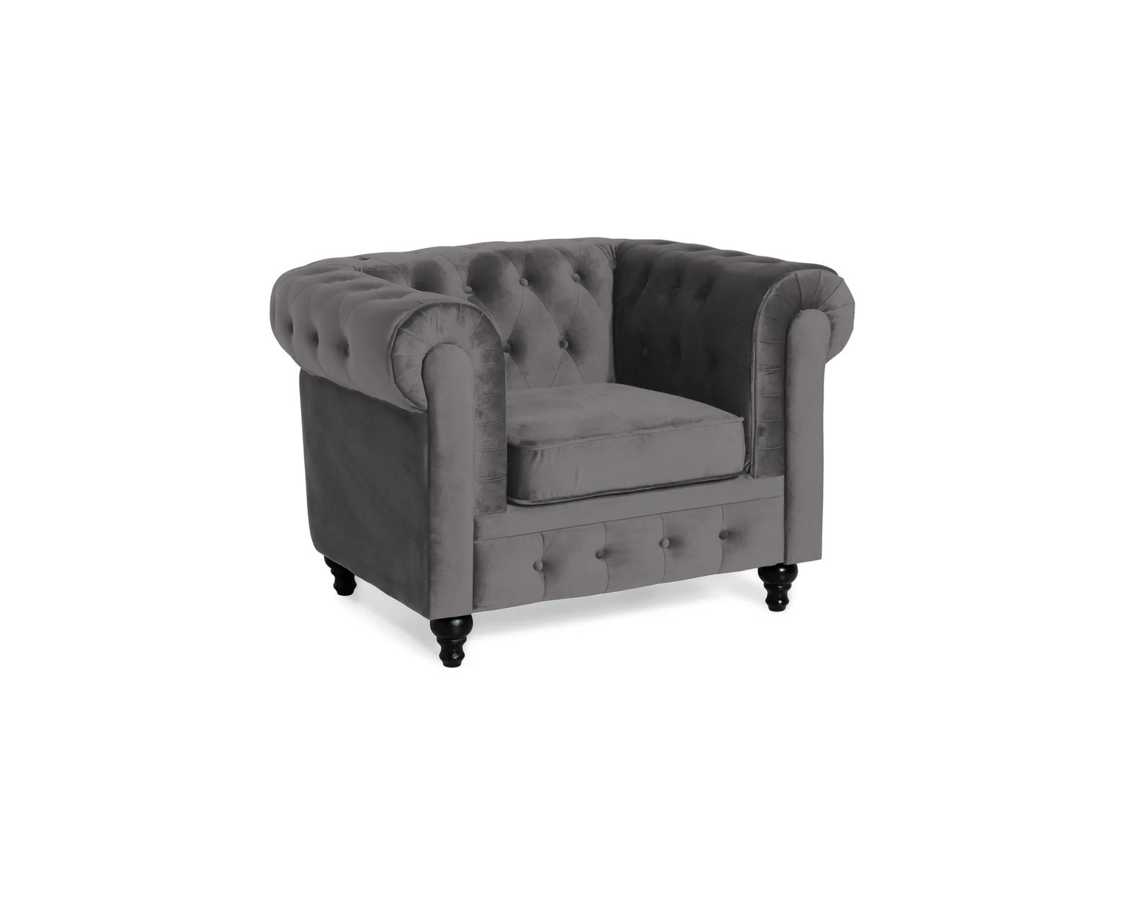 Manor House Chesterfield Lyx nojatuoli harmaa