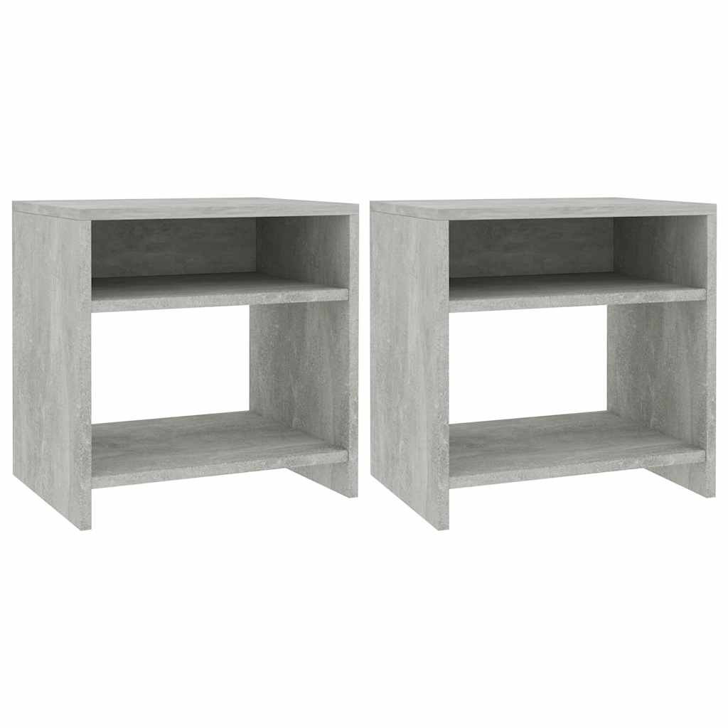 vidaXL Yöpöydät 2 kpl betoninharmaa 40x30x40 cm tekninen puu