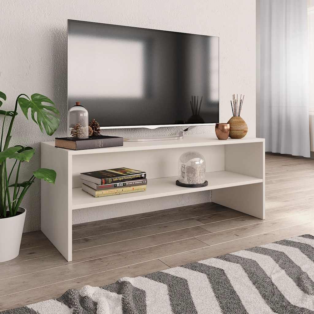 vidaXL TV-taso valkoinen 100x40x40 cm tekninen puu