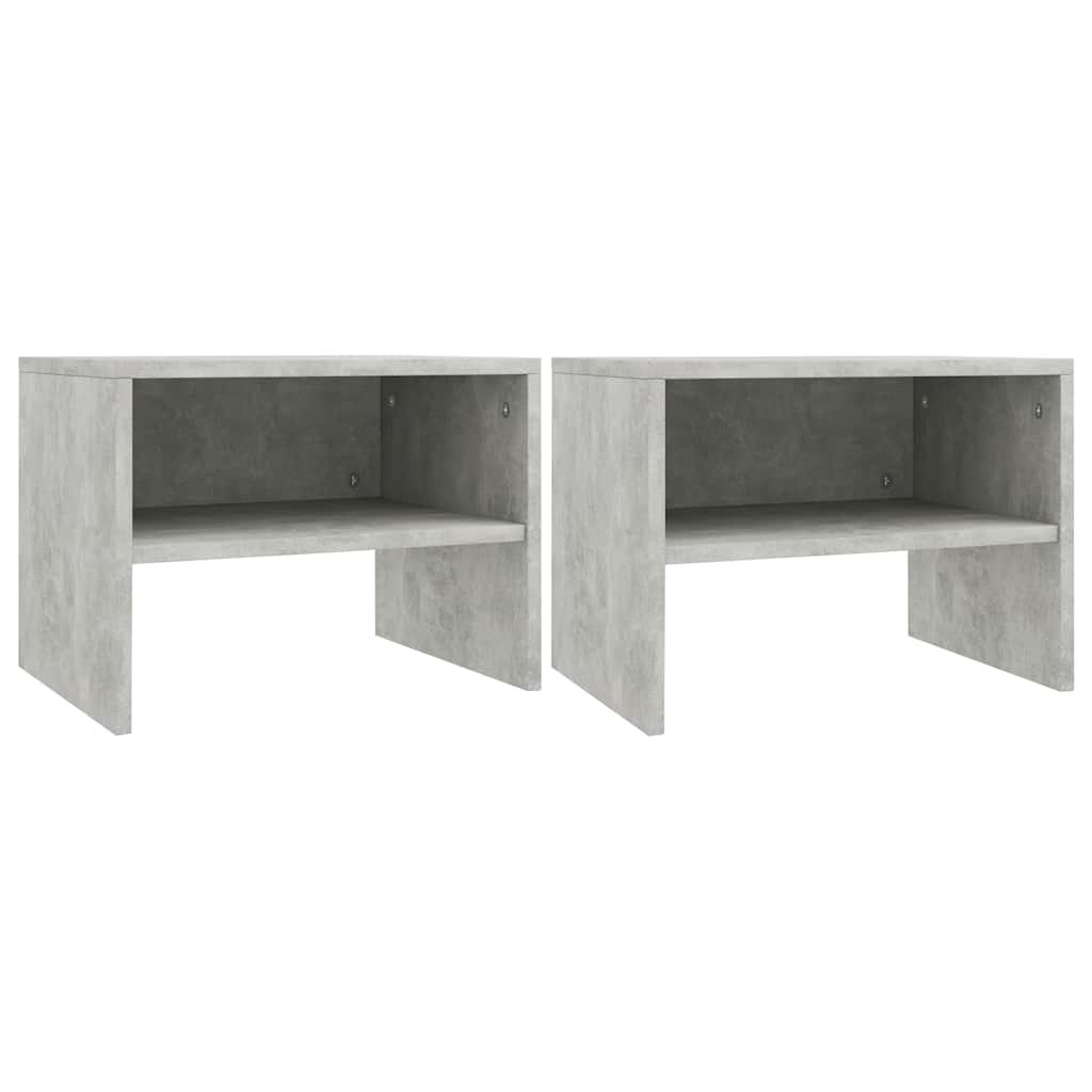 vidaXL Yöpöydät 2kpl betoninharmaa 40x30x30 cm tekninen puu