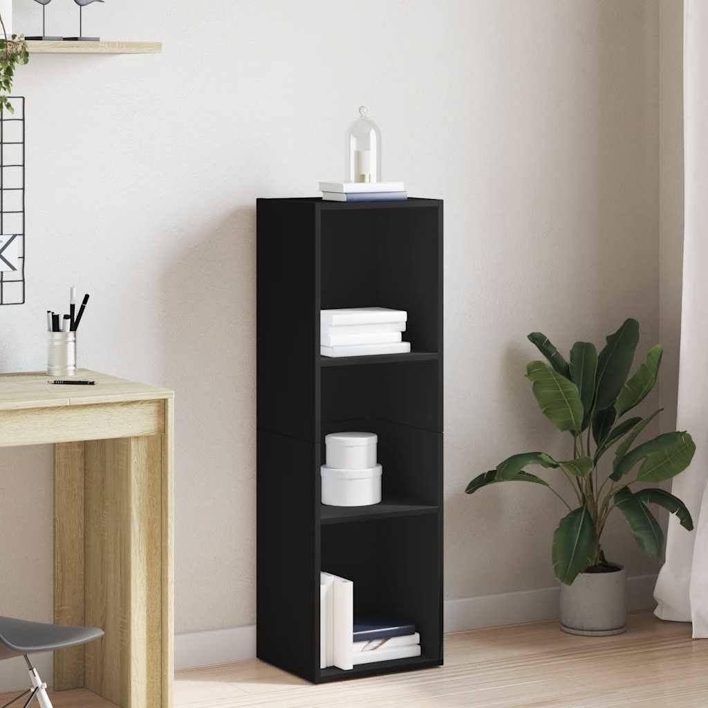 vidaXL Kirjakaappi musta 36x30x114 cm lastulevy